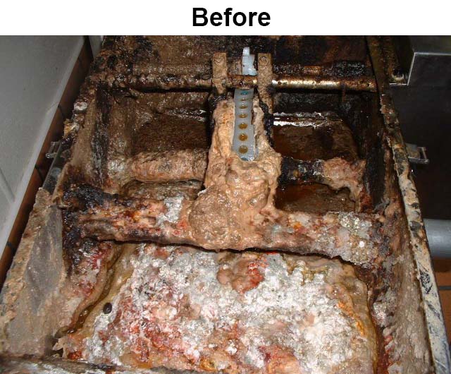 Greasetrap before treatment Greasetrap before treatment